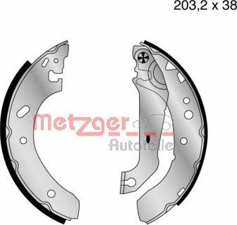 Metzger MG 640 - Комплект тормозных колодок, барабанные autospares.lv