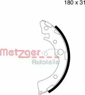 Metzger MG 657 - Комплект тормозных колодок, барабанные autospares.lv