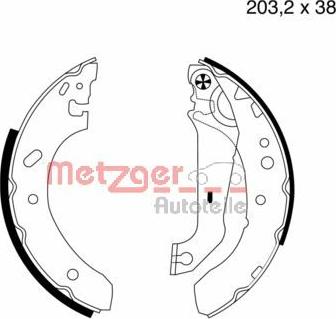 Metzger MG 639 - Комплект тормозных колодок, барабанные autospares.lv