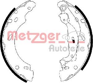 Metzger MG 112 - Комплект тормозных колодок, барабанные autospares.lv