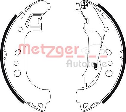 Metzger MG 132 - Комплект тормозных колодок, барабанные autospares.lv