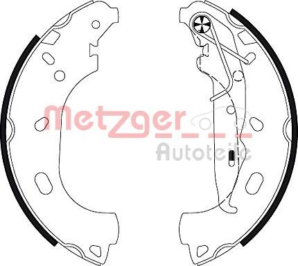 Metzger MG 129 - Комплект тормозных колодок, барабанные autospares.lv