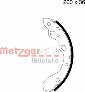 Metzger MG 800 - Комплект тормозных колодок, барабанные autospares.lv