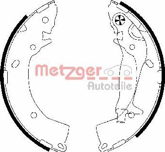 Metzger MG 818 - Комплект тормозных колодок, барабанные autospares.lv