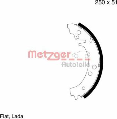 Metzger MG 351 - Комплект тормозных колодок, барабанные autospares.lv