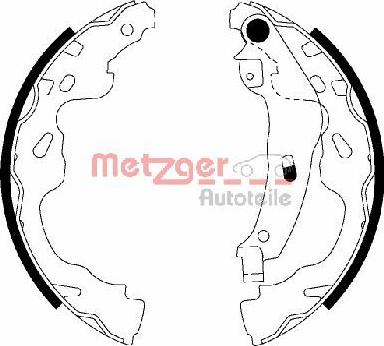 Metzger MG 209 - Комплект тормозных колодок, барабанные autospares.lv