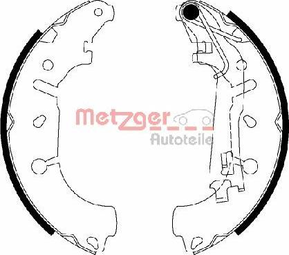 Metzger MG 201 - Комплект тормозных колодок, барабанные autospares.lv