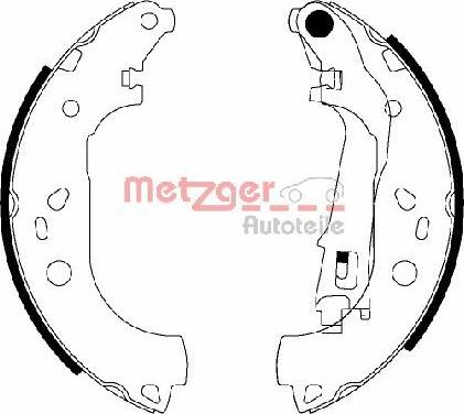 Metzger MG 210 - Комплект тормозных колодок, барабанные autospares.lv