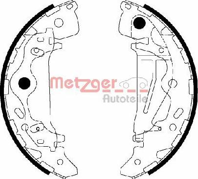 Metzger MG 217 - Комплект тормозных колодок, барабанные autospares.lv