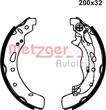 Metzger MG 237 - Комплект тормозных колодок, барабанные autospares.lv