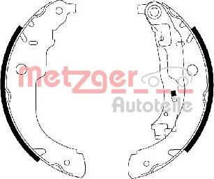 Metzger MG 222 - Комплект тормозных колодок, барабанные autospares.lv