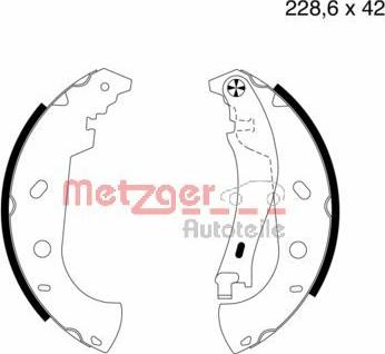 Metzger MG 714 - Комплект тормозных колодок, барабанные autospares.lv