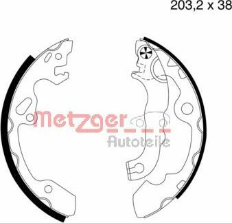 Metzger MG 716 - Комплект тормозных колодок, барабанные autospares.lv