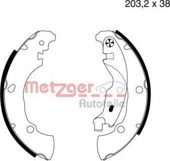 Metzger MG 717 - Комплект тормозных колодок, барабанные autospares.lv