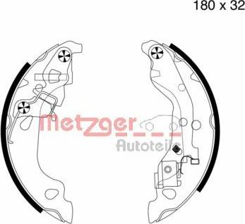 Metzger MG 737 - Комплект тормозных колодок, барабанные autospares.lv