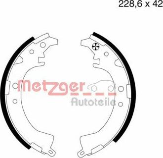 Metzger MG 729 - Комплект тормозных колодок, барабанные autospares.lv