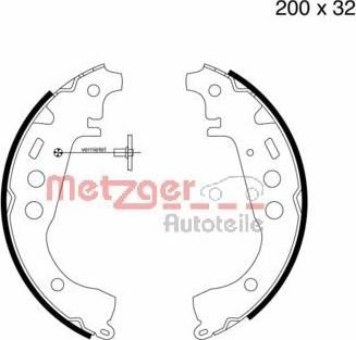 Metzger MG 723 - Комплект тормозных колодок, барабанные autospares.lv