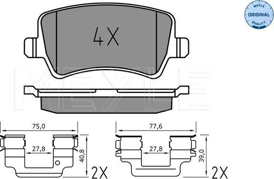 Meyle 025 244 9618 - Тормозные колодки, дисковые, комплект autospares.lv