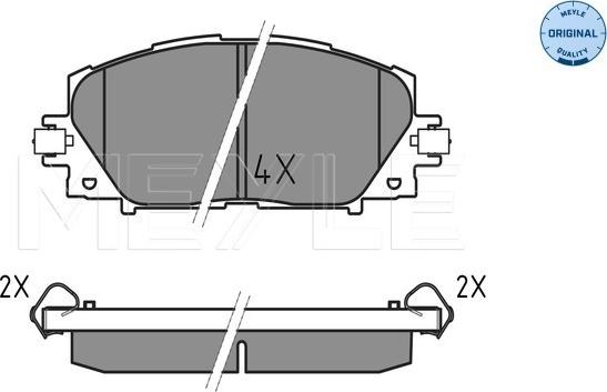 Meyle 025 244 5116 - Тормозные колодки, дисковые, комплект autospares.lv