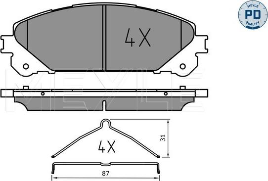 Meyle 025 244 5218/PD - Тормозные колодки, дисковые, комплект autospares.lv