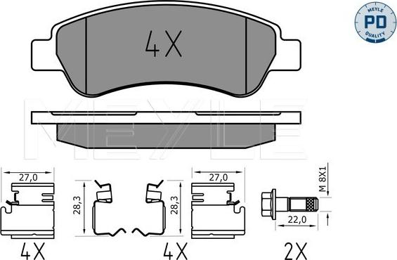 Meyle 025 244 6519/PD - Тормозные колодки, дисковые, комплект autospares.lv