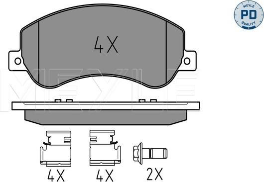 Meyle 025 244 8418/PD - Тормозные колодки, дисковые, комплект autospares.lv