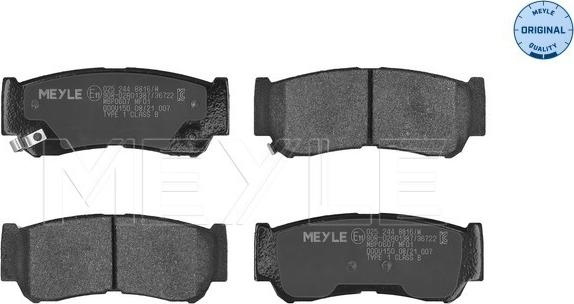 Meyle 025 244 8816/W - Тормозные колодки, дисковые, комплект autospares.lv