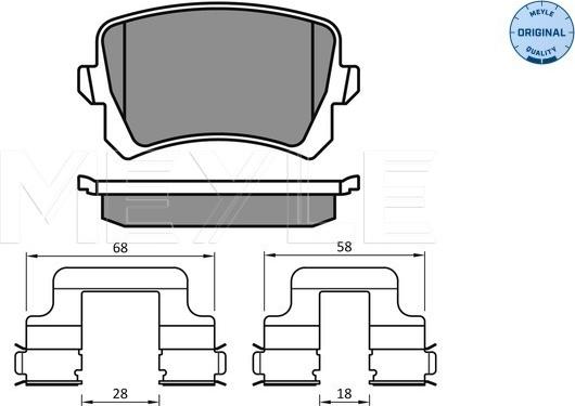 Meyle 025 244 8317 - Тормозные колодки, дисковые, комплект autospares.lv