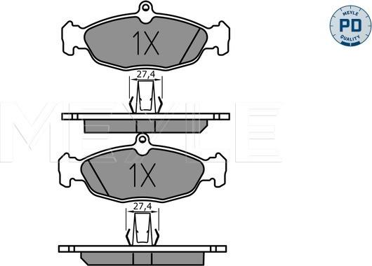 Meyle 025 244 8717/PD - Тормозные колодки, дисковые, комплект autospares.lv