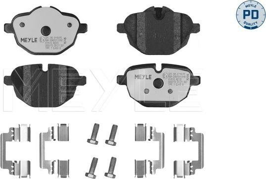 Meyle 025 245 6118/PD - Тормозные колодки, дисковые, комплект autospares.lv