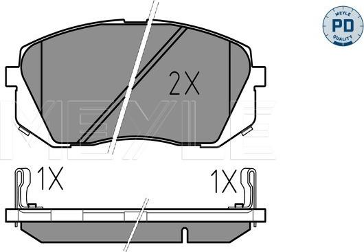 Meyle 025 245 0116/PD - Тормозные колодки, дисковые, комплект autospares.lv