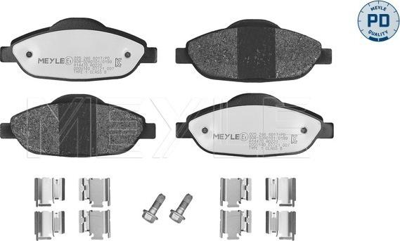 Meyle 025 246 6017/PD - Тормозные колодки, дисковые, комплект autospares.lv