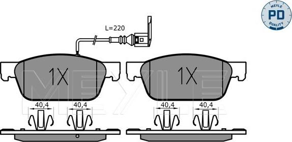 Meyle 025 246 2318/PD - Тормозные колодки, дисковые, комплект autospares.lv