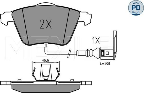 Meyle 025 240 2120/PD - Тормозные колодки, дисковые, комплект autospares.lv