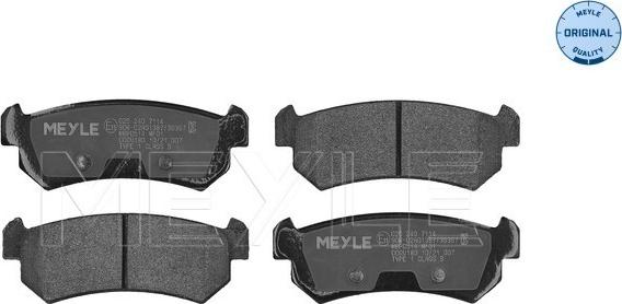 Meyle 025 240 7114 - Тормозные колодки, дисковые, комплект autospares.lv