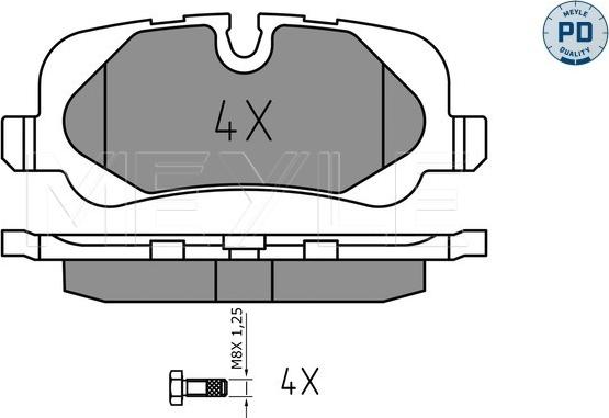 Meyle 025 241 9217/PD - Тормозные колодки, дисковые, комплект autospares.lv