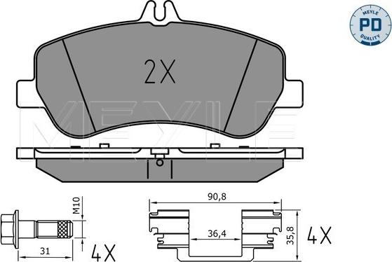 Meyle 025 248 6720/PD - Тормозные колодки, дисковые, комплект autospares.lv