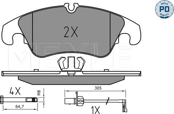 Meyle 025 247 4319/PD - Тормозные колодки, дисковые, комплект autospares.lv