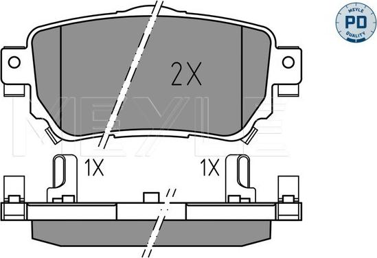 Meyle 025 259 6515/PD - Тормозные колодки, дисковые, комплект autospares.lv