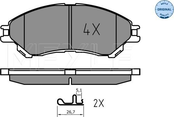 Meyle 025 259 7916 - Тормозные колодки, дисковые, комплект autospares.lv