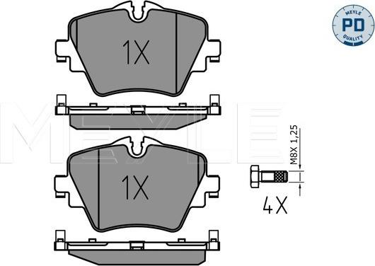 Meyle 025 256 1718/PD - Тормозные колодки, дисковые, комплект autospares.lv