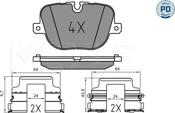 Meyle 025 250 8517/PD - Тормозные колодки, дисковые, комплект autospares.lv