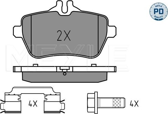 Meyle 025 250 7119/PD - Тормозные колодки, дисковые, комплект autospares.lv