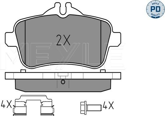 Meyle 025 252 1516/PD - Тормозные колодки, дисковые, комплект autospares.lv