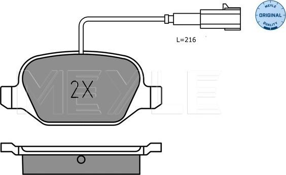 Meyle 025 252 3717 - Тормозные колодки, дисковые, комплект autospares.lv