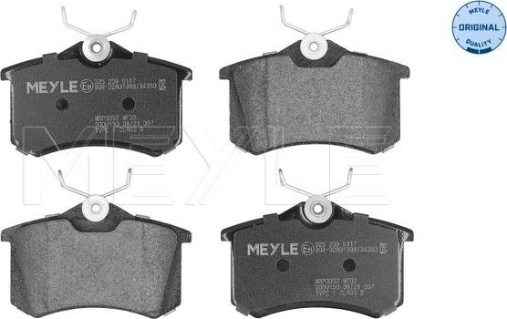 Meyle 025 209 6117 - Тормозные колодки, дисковые, комплект autospares.lv