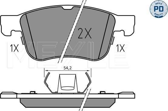 Meyle 025 205 5617/PD - Тормозные колодки, дисковые, комплект autospares.lv