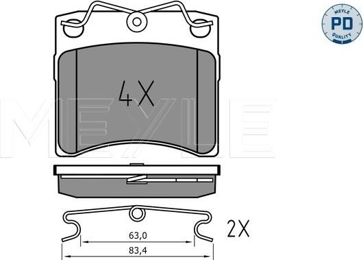 Meyle 025 206 5217/PD - Тормозные колодки, дисковые, комплект autospares.lv