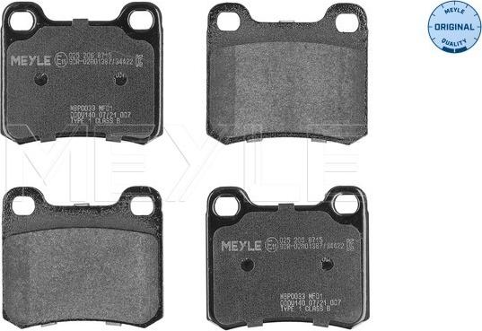 Meyle 025 206 8715 - Тормозные колодки, дисковые, комплект autospares.lv