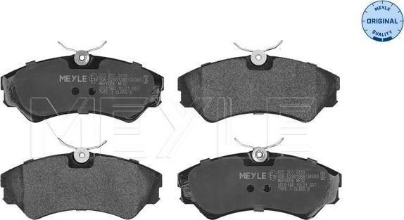 Meyle 025 201 2419 - Тормозные колодки, дисковые, комплект autospares.lv
